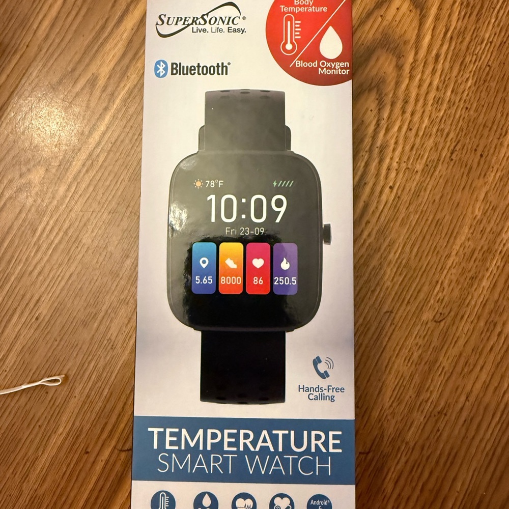 Black Temperature Smart Watch